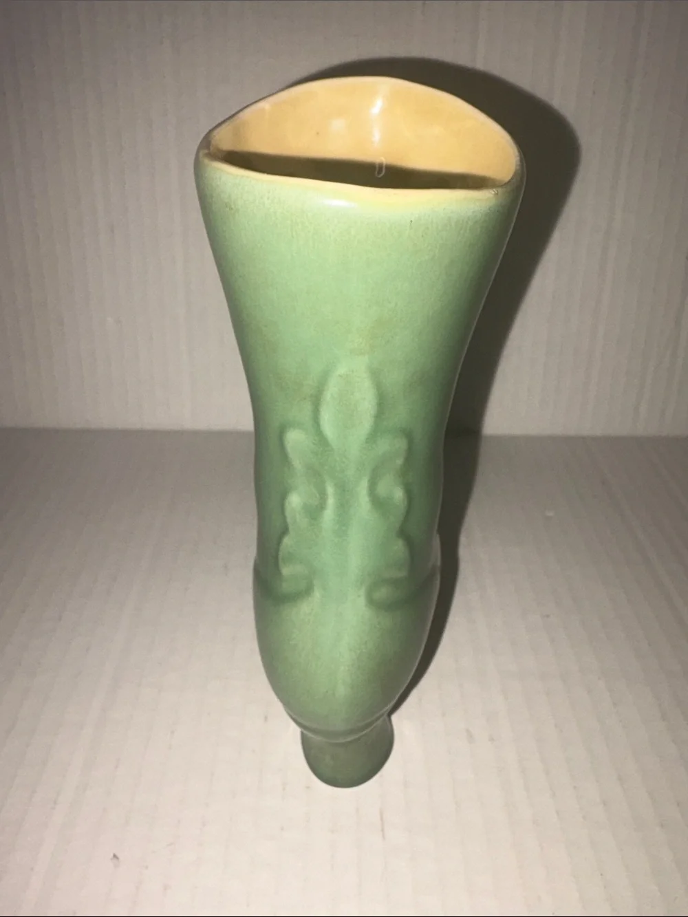 Red Wing USA 651 Pottery Vintage Shoe Vase Green